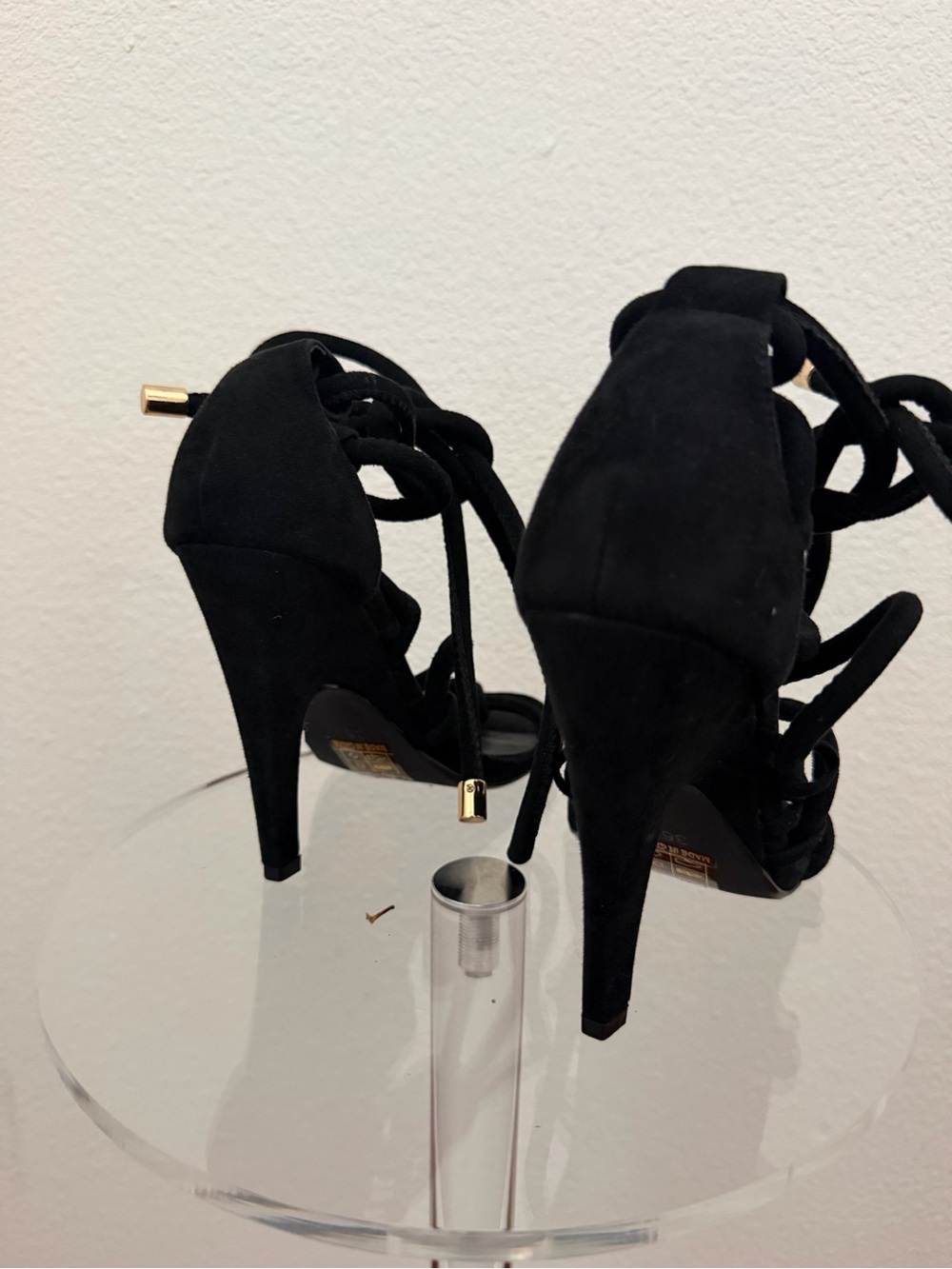 SENSO Black Lace-Up Knot Detail Stiletto Sandals - Picture 4 of 5